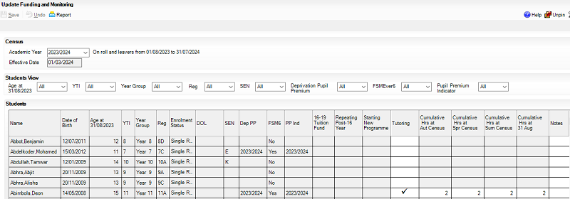 Funding and Monitoring